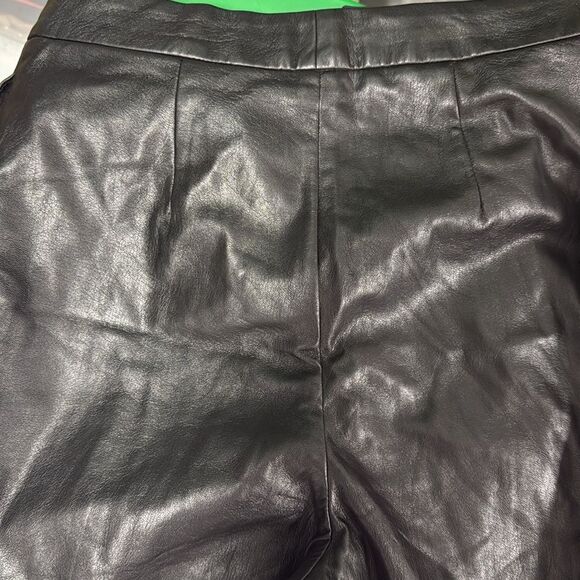 L'Academie Black Leather Dress Pants with Sleek Finish - Size Medium - NWOT - Picture 6 of 7
